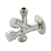 Вентиль комбинированный 1/2'х10 мм(3/8') х3/4' для подключения бачков/смесителей и стиральных машин